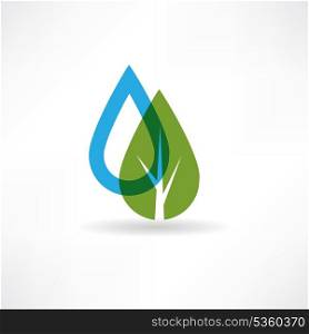 drop on eco tree abstraction icon