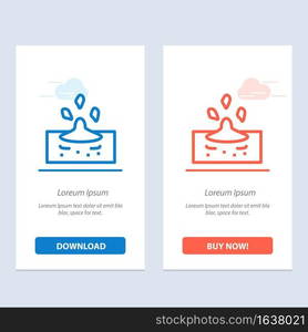 Drop, Rain, Rainy, Water  Blue and Red Download and Buy Now web Widget Card Template