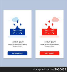 Drop, Rain, Rainy, Water  Blue and Red Download and Buy Now web Widget Card Template