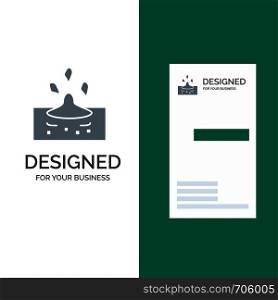 Drop, Rain, Rainy, Water Grey Logo Design and Business Card Template