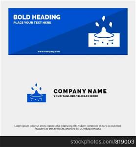 Drop, Rain, Rainy, Water SOlid Icon Website Banner and Business Logo Template