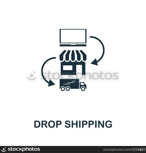 Drop Shipping icon vector illustration. Creative sign from passive income icons collection. Filled flat Drop Shipping icon for computer and mobile. Symbol, logo vector graphics.. Drop Shipping vector icon symbol. Creative sign from passive income icons collection. Filled flat Drop Shipping icon for computer and mobile