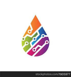 Drop tech vector icon, colorful logo