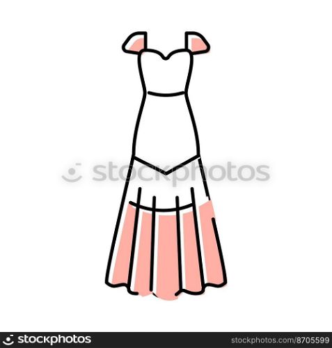 drop waist wedding dress color icon vector. drop waist wedding dress sign. isolated symbol illustration. drop waist wedding dress color icon vector illustration