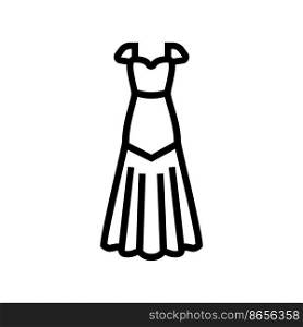 drop waist wedding dress line icon vector. drop waist wedding dress sign. isolated contour symbol black illustration. drop waist wedding dress line icon vector illustration