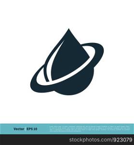 Drop Water and Ring Swoosh Icon Vector Logo Template Illustration Design. Vector EPS 10.