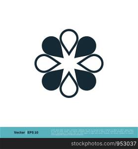 Drop Water Flower Blossom Icon Vector Logo Template Illustration Design. Vector EPS 10.