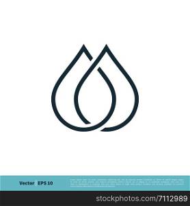 Drop Water Icon Vector Logo Template Illustration Design. Vector EPS 10.
