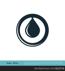 Drop Water in Circle Icon Vector Logo Template Illustration Design. Vector EPS 10.