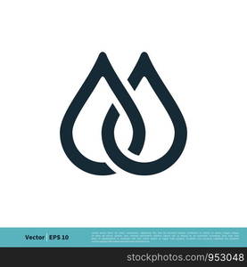 Drop Water Line Art Icon Vector Logo Template Illustration Design. Vector EPS 10.