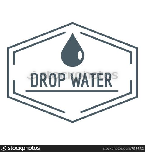 Drop water logo. Simple illustration of drop water vector logo for web. Drop water logo, simple gray style