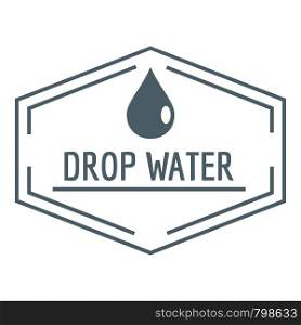 Drop water logo. Simple illustration of drop water vector logo for web. Drop water logo, simple gray style