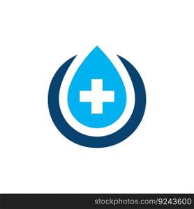 drop water medical logo vector design illustration