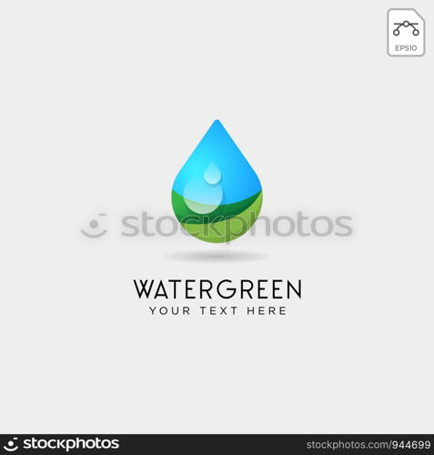 drop water or green water logo template vector illustration icon element isolated - vector. drop water or green water logo template vector illustration