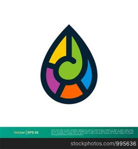 Drop Water Ornamental Icon Vector Logo Template Illustration Design. Vector EPS 10.