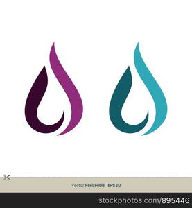 Drop Water Ornamental Vector Logo Template Illustration Design. Vector EPS 10.