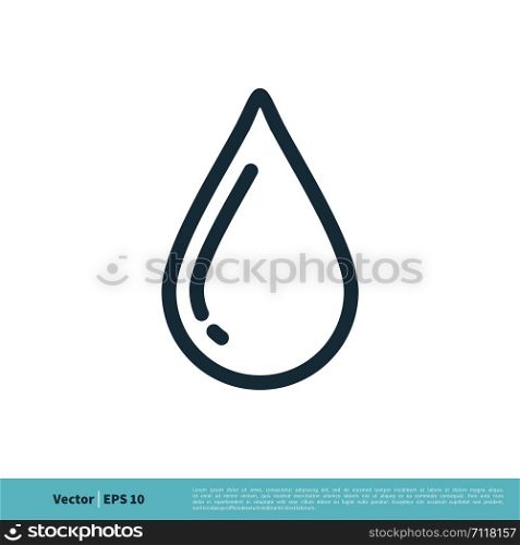 Droplet Water Line Art Icon Vector Logo Template Illustration Design. Vector EPS 10.