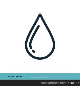 Droplet Water Line Art Icon Vector Logo Template Illustration Design. Vector EPS 10.
