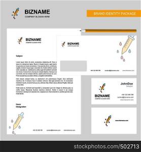 Dropper Business Letterhead, Envelope and visiting Card Design vector template