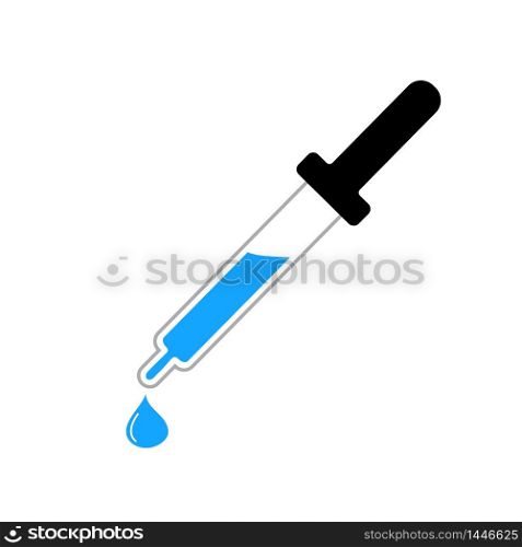 Dropper icon for medicine. Eyedrops for ophthalmology. Dropper concept in flat style on isolated background. vector eps10. Dropper icon for medicine. Eyedrops for ophthalmology. Dropper concept in flat style on isolated background. vector illustration