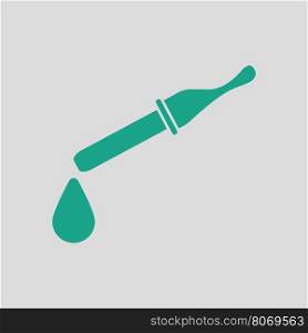 Dropper icon. Gray background with green. Vector illustration.