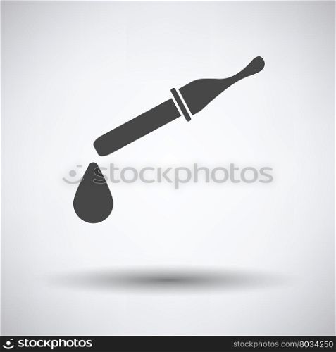 Dropper icon on gray background, round shadow. Vector illustration.