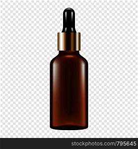Dropper in glass bottle icon. Realistic illustration of dropper in glass bottle vector icon for web design. Dropper in glass bottle icon, realistic style