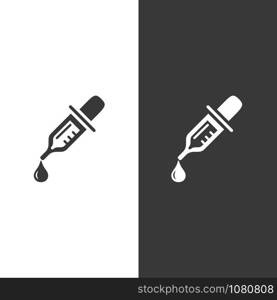 Dropper pipette icon. Flat pharmacy and laboratory vector illustration. Dropper pipette icon. Pharmacy and laboratory vector illustration