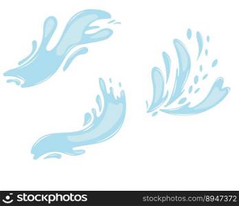 Drops of water or oil. Vector set of icons of flowing drops, waves, splashes, splashes of nature isolated on white background. Dripping liquid. Water spill. Drops of rain and drops of sweat.