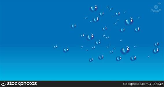Drops on blue surface. Vector illustration.