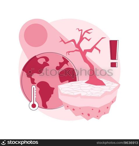Drought abstract concept vector illustration. Extreme weather condition, erosion problem, lack of rainfall, global warming, combat drought, natural disaster, rough summer heat abstract metaphor.. Drought abstract concept vector illustration.