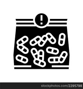 drug crime glyph icon vector. drug crime sign. isolated contour symbol black illustration. drug crime glyph icon vector illustration