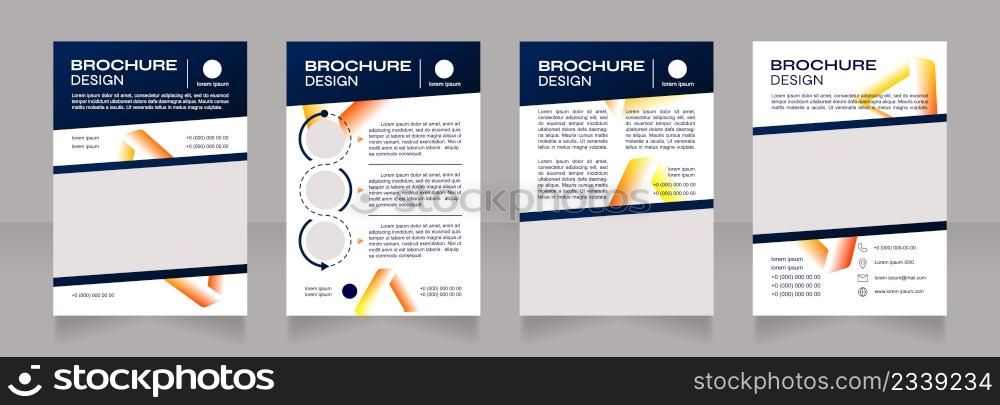 Drug development innovation blank brochure design. Template set with copy space for text. Premade corporate reports collection. Editable 4 paper pages. Syne Bold, Arial Regular fonts used. Drug development innovation blank brochure design