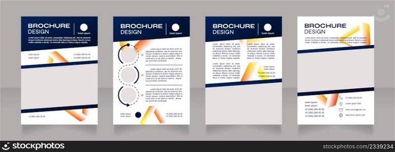 Drug development innovation blank brochure design. Template set with copy space for text. Premade corporate reports collection. Editable 4 paper pages. Syne Bold, Arial Regular fonts used. Drug development innovation blank brochure design