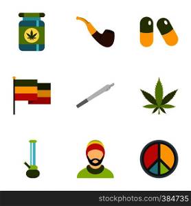 Drug icons set. Flat illustration of 9 drug vector icons for web. Drug icons set, flat style