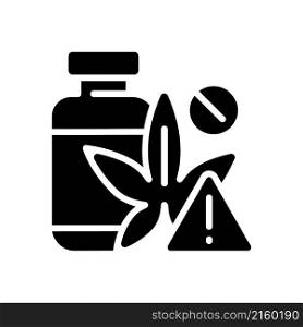 Drug smuggling black glyph icon. Illegal dope trafficking. Black market. Illicit distribution. Contraband of substances. Silhouette symbol on white space. Vector isolated illustration. Drug smuggling black glyph icon