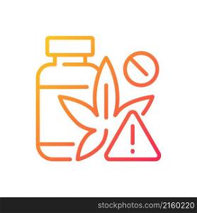 Drug smuggling gradient linear vector icon. Illegal dope trafficking. Black market. Illicit distribution. Thin line color symbol. Modern style pictogram. Vector isolated outline drawing. Drug smuggling gradient linear vector icon