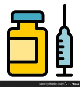 Drugs addiction icon. Outline drugs addiction vector icon color flat isolated. Drugs addiction icon color outline vector