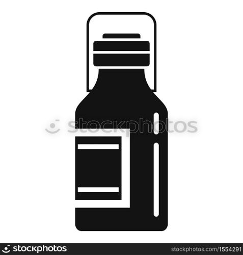 Drugstore cough syrup icon. Simple illustration of drugstore cough syrup vector icon for web design isolated on white background. Drugstore cough syrup icon, simple style