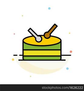 Drum, Celebration Abstract Flat Color Icon Template