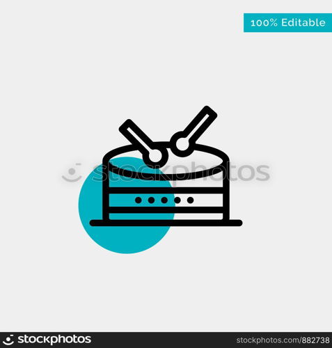 Drum, Celebration turquoise highlight circle point Vector icon