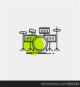 drum, drums, instrument, kit, musical Line Icon. Vector EPS10 Abstract Template background