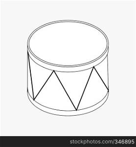 Drum icon in isometric 3d style isolated on white background. Drum icon, isometric 3d style