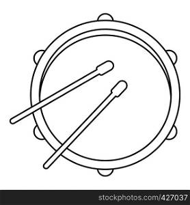 Drum icon. Outline illustration of drum vector icon for web. Drum icon, outline style