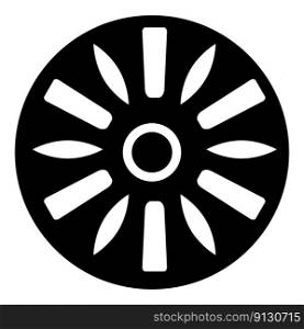 Drum industry circle round icon black color vector illustration image flat style simple. Drum industry circle round icon black color vector illustration image flat style