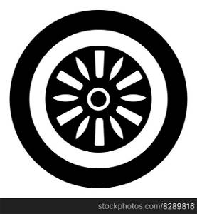 Drum industry circle round icon in circle round black color vector illustration image solid outline style simple. Drum industry circle round icon in circle round black color vector illustration image solid outline style