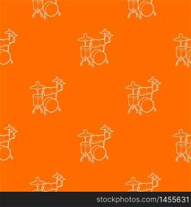 Drum pattern vector orange for any web design best. Drum pattern vector orange