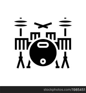drum rhythm bass instrument glyph icon vector. drum rhythm bass instrument sign. isolated contour symbol black illustration. drum rhythm bass instrument glyph icon vector illustration