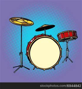 drum set musical instrument. Pop art retro vector illustration comic cartoon hand drawing. drum set musical instrument