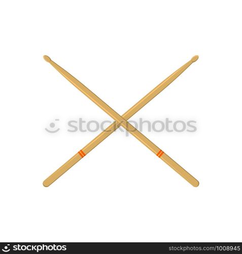 drum sticks on a white background, flat style. drum sticks on a white background, flat